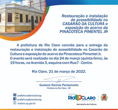 Reabertura da Pinacoteca Municipal no Casarão da Cultura
