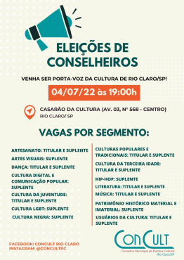 ELEIÇÃO DO CONSELHO DE CULTURA DE RIO CLARO
